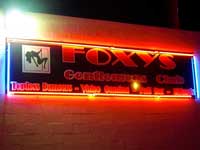 The welcoming exterior of Foxy's.
